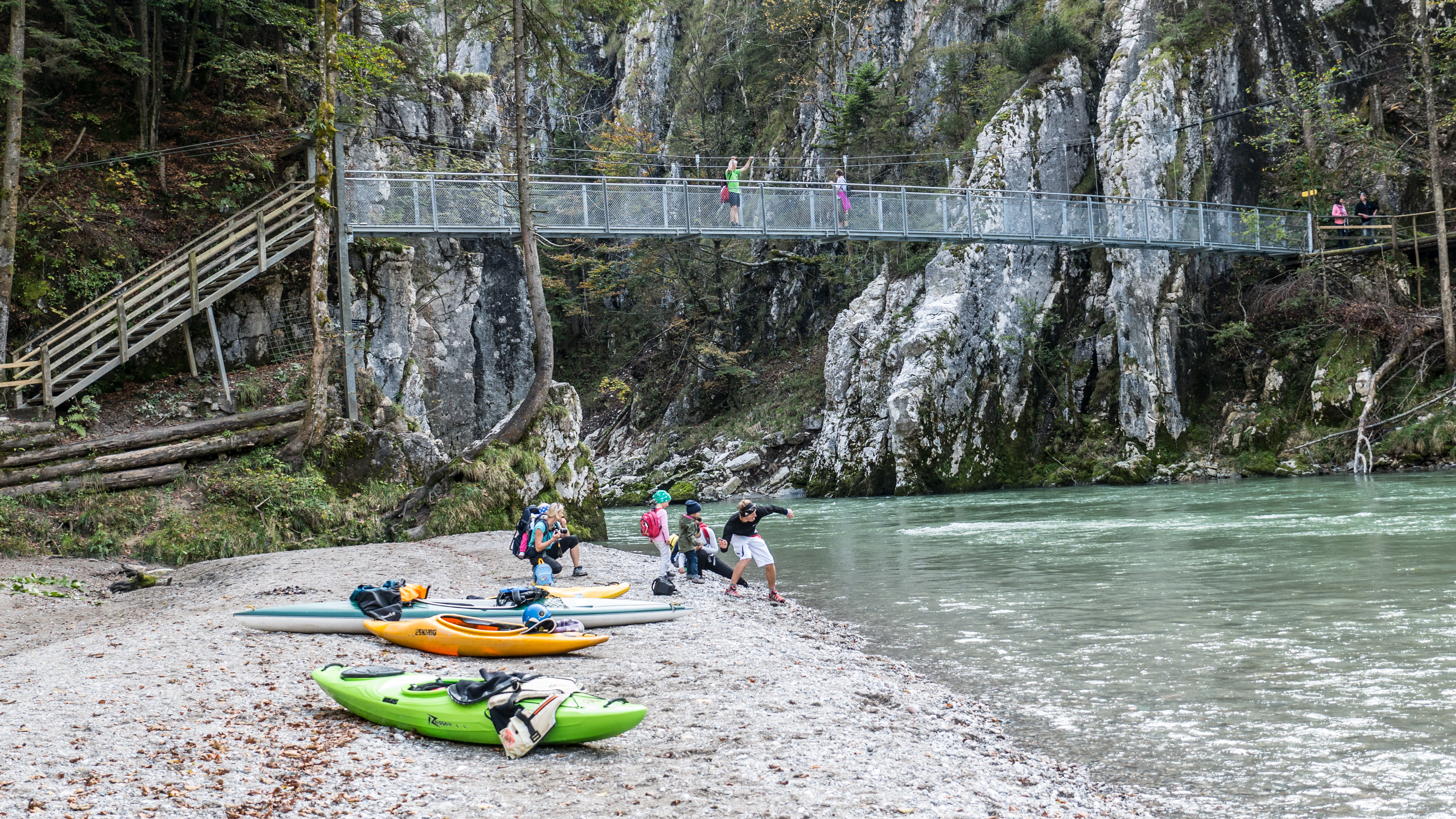 die Hängebrücke in der Entenlochklamm