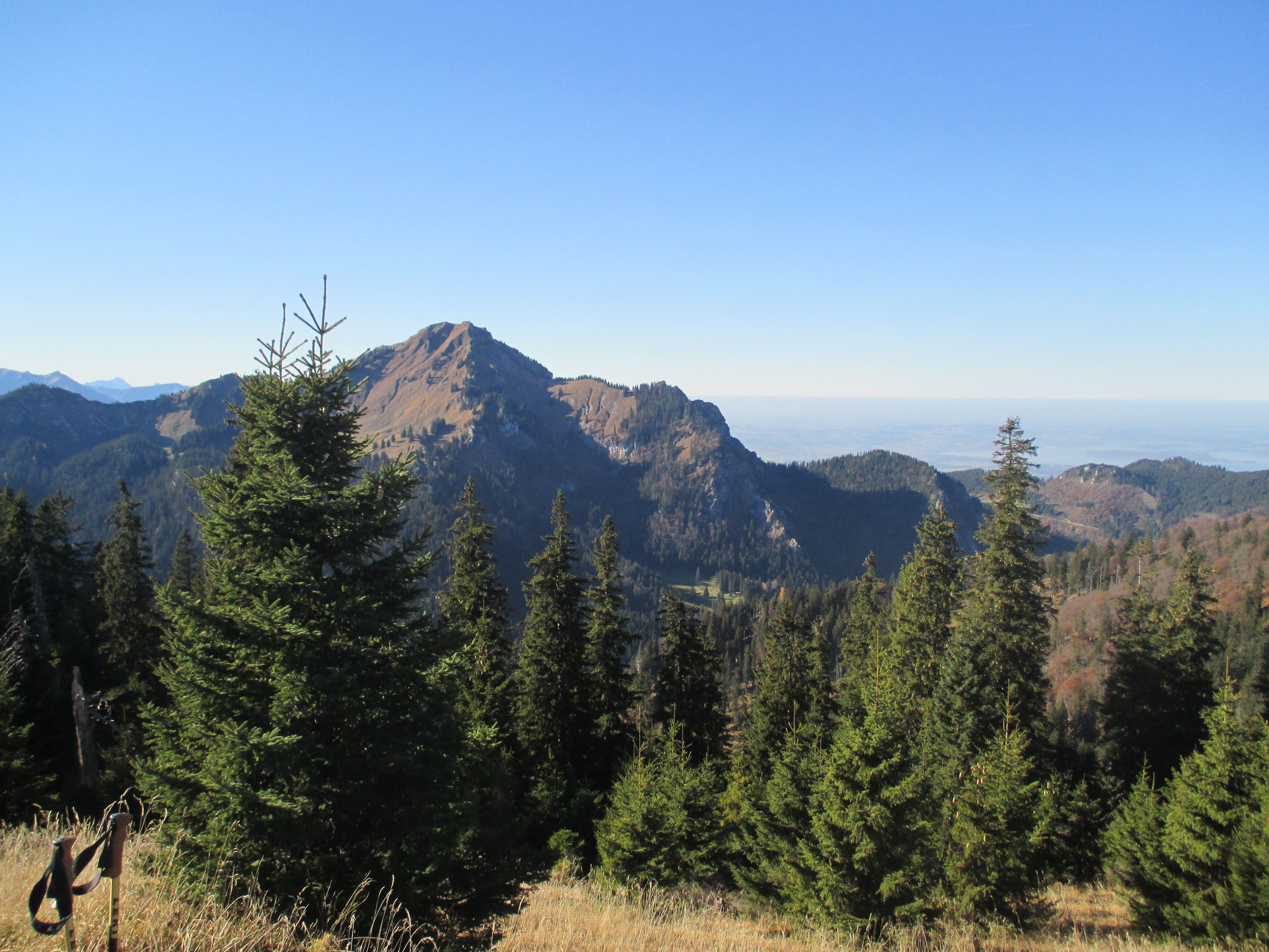 am Gröhrkopf: Bick zum Hochgern, im Hintergrund der Chiemsee