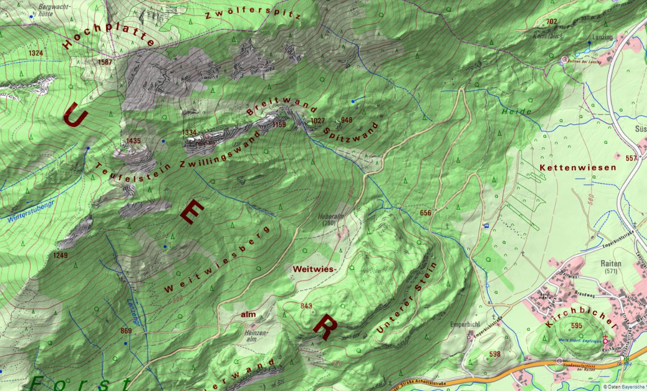 Zwillingswand in der Karte 